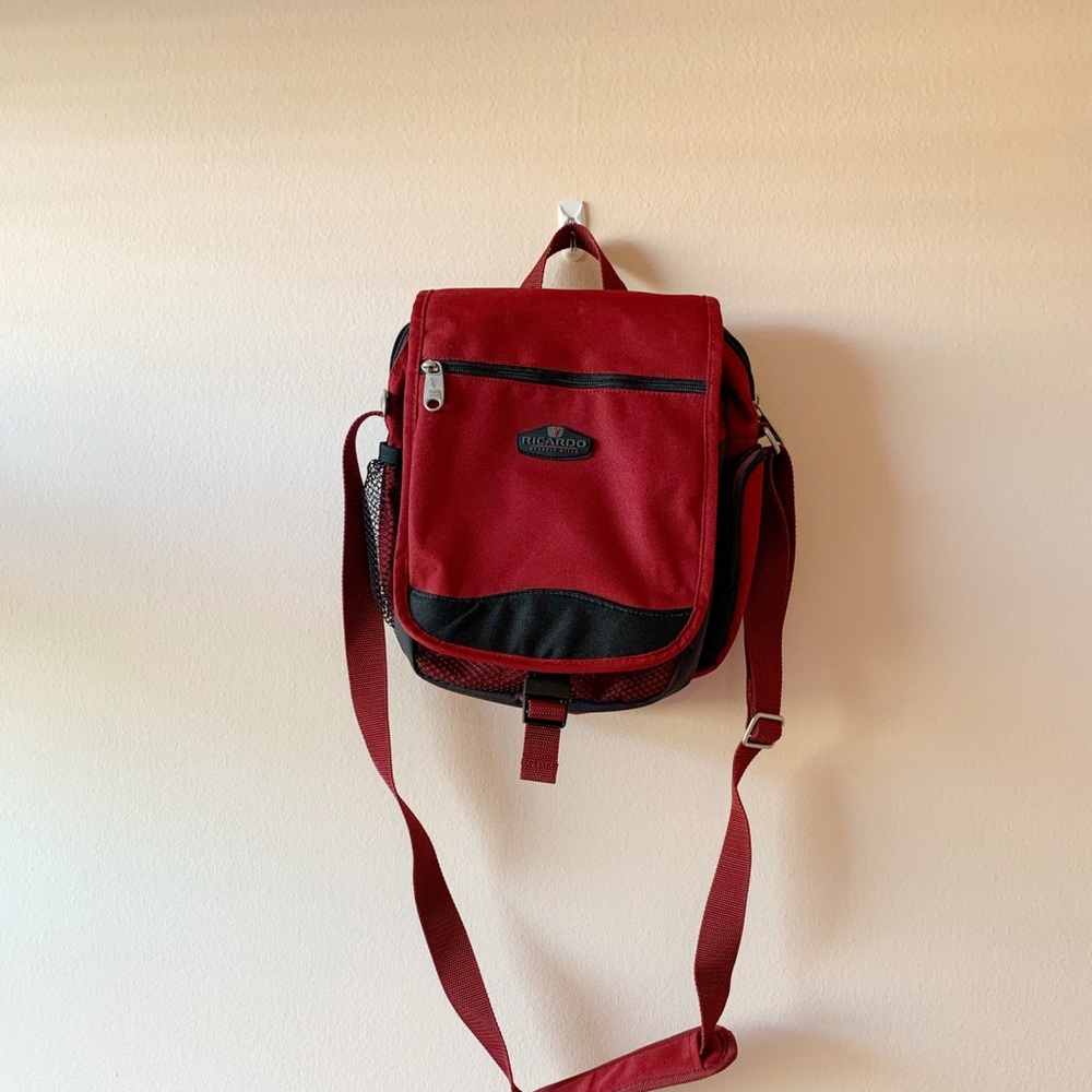 Beverley Hills red crossbody travel bag